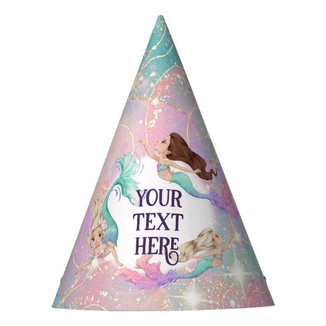 Hübsche Mermaids Party Hats Partyhütchen (Vorderseite)