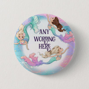Hübsche Mermaids Stickers Button