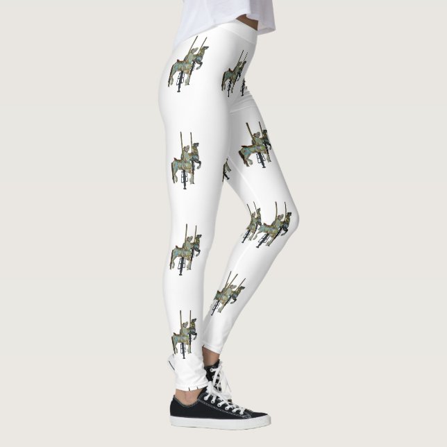 Hübsche Merry Go Round Carousel Pferde Frauen Leggings (Rechts)