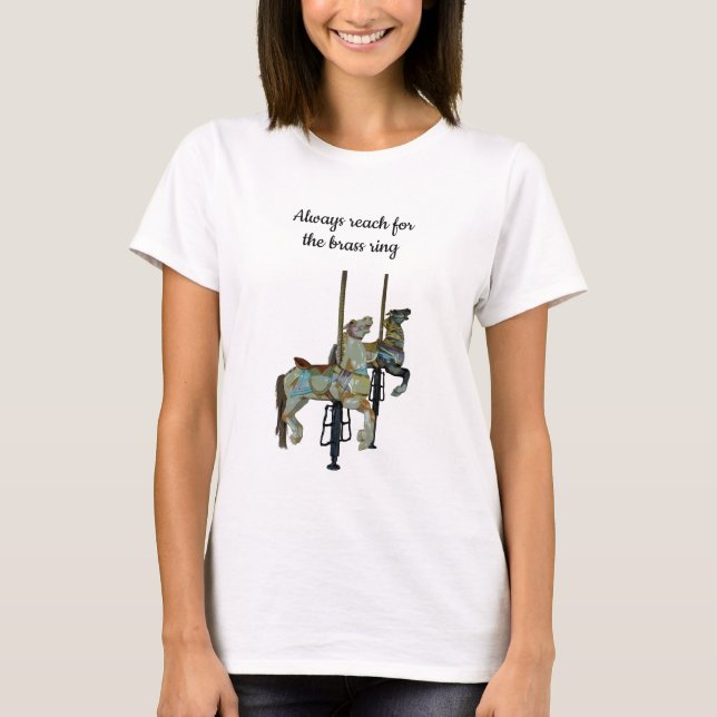 Hübsche Merry Go Round Carousel Pferde Frauen T-Shirt (Vorderseite)