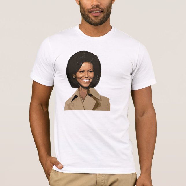 Hübsche Michelle Obama stellen gegenüber T-Shirt (Vorderseite)