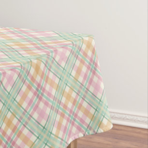 hübsche Minze rosa Pastellfarben Tartan kariert Tischdecke