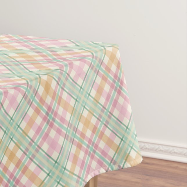 hübsche Minze rosa Pastellfarben Tartan kariert Tischdecke (Beispiel)