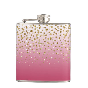 Hübsche moderne Imitate Gold Glitzer Confetti Flachmann