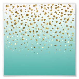 Hübsche moderne Imitate Gold Glitzer Confetti Fotodruck