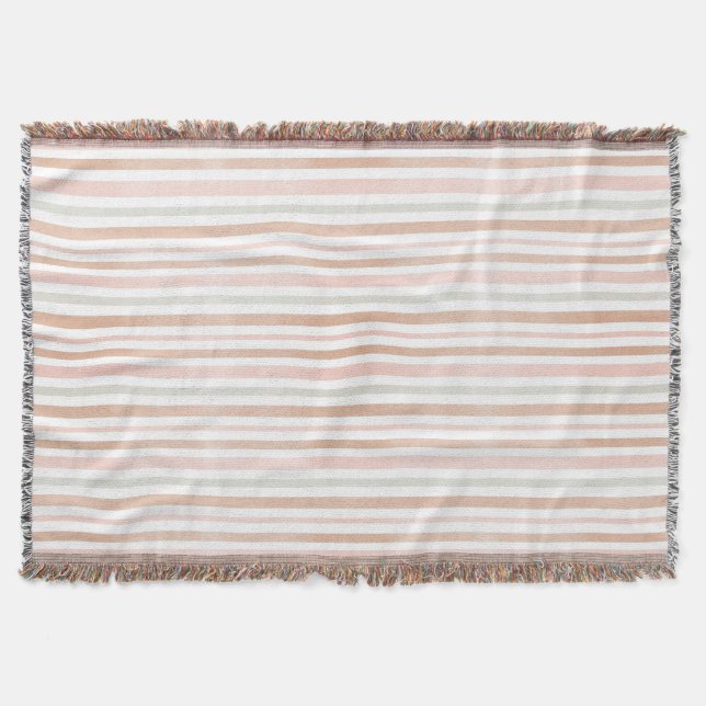 Hübsche moderne neutrale Streifen Decke (Vorderseite)