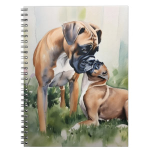 HÜBSCHE MOMMA- UND BABY-BOXER-Hunde Notizblock