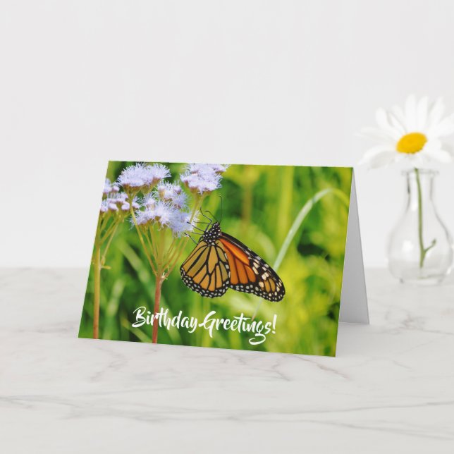 Hübsche Monarch Butterfly Geburtstagkarte Karte (Kleine Pflanze)