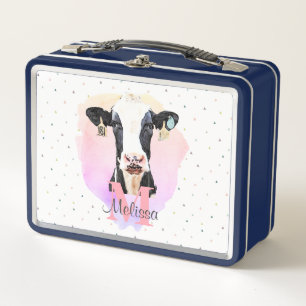Hübsche Monogram Girls Name Rosa Niedlich Holstein Metall Brotdose
