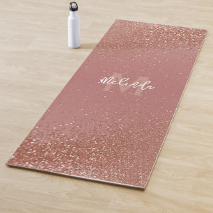 Hübsche Monogram Rose Gold Imitate Glitzer Yogamatte
