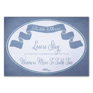 Hübsche Multifunktionsband-Bunco-Tischkarte Nr. 3 Tischnummer