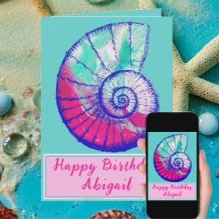 Hübsche Muschel auf See Happy Birthday Card mit Da Karte