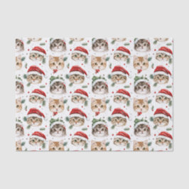 Hübsche Muster Weihnachtskatze Gesicht Illustratio Seidenpapier