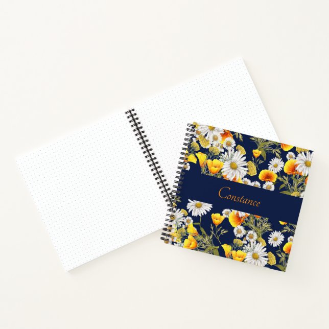 Hübsche Muster-Zeichnung von Chamomile & Poppies Notizbuch (Innenseite)