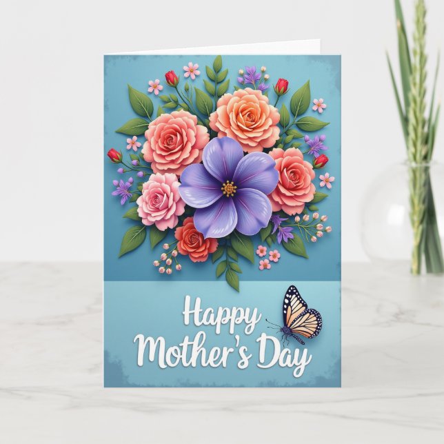 Hübsche Mutter Blumen Design Karte (Vorderseite)