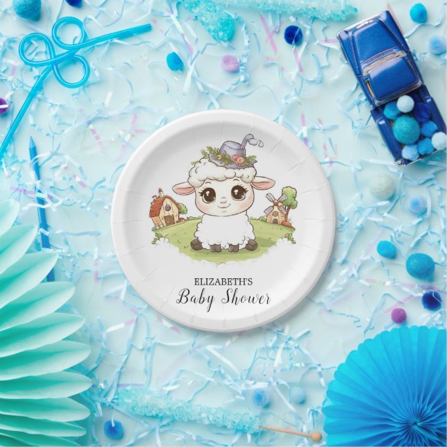 Hübsche Mystical Sheep Baby-Dusche Pappteller (Party)