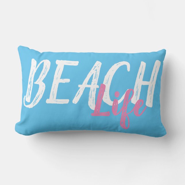 hübsche nautische BEACH LIFE-Buchstaben | Lendenkissen (Vorderseite)