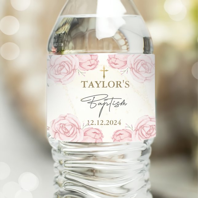 Hübsche neutrale Wasserfarbenflorale Taufe (Von Creator hochgeladen)