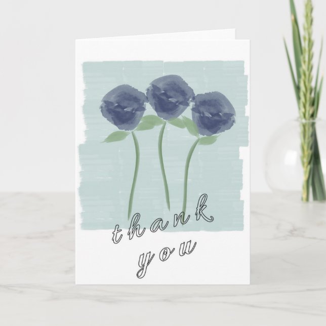 Hübsche Niedliche Aquarellkunst Rose Danke Karte (Vorderseite)