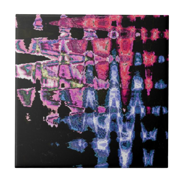 Hübsche Niedliche Lila Asche Grau- und Schwarzwass Fliese (Vorderseite)