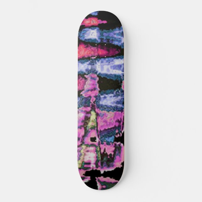 Hübsche Niedliche Lila Asche Grau- und Schwarzwass Skateboard (Vorderseite)