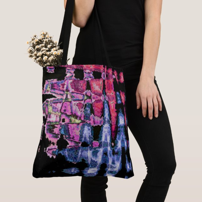 Hübsche Niedliche Lila Asche Grau- und Schwarzwass Tasche (Von Nahem)