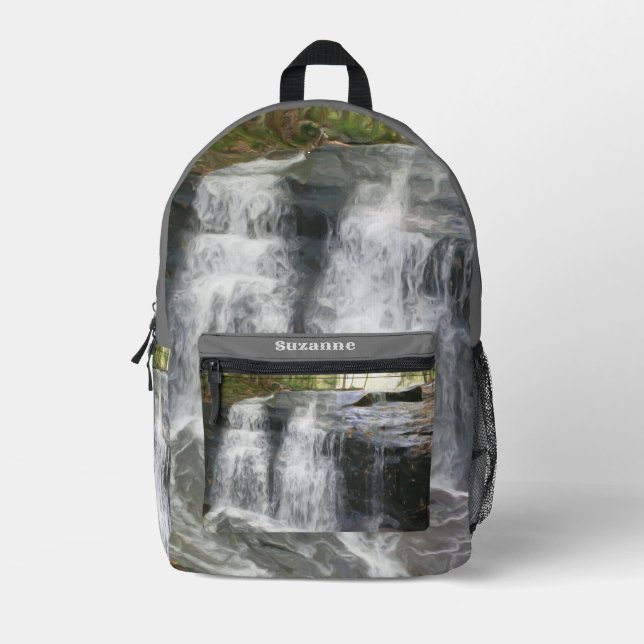 Hübsche Ölgemälde für Wasserfälle Personalisiert Bedruckter Rucksack (Vorderseite)