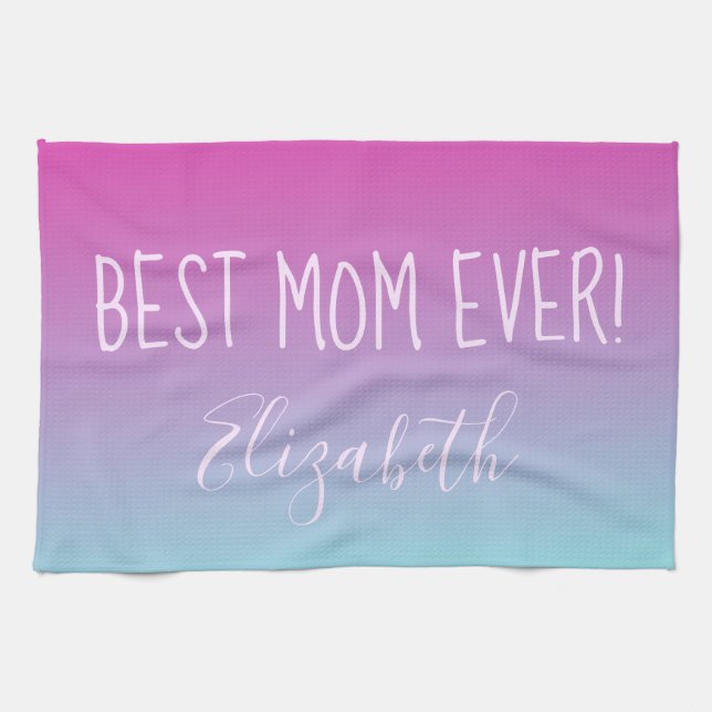 Hübsche Ombre Beste Mama je Geschirrtuch (Horizontal)