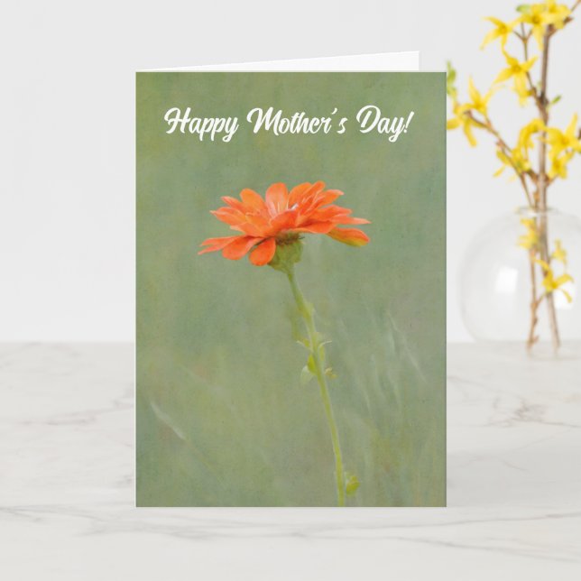 Hübsche Orange Blume Art Mother Day Card Karte (Gelbe Blume)