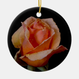 Hübsche orange Rose Keramikornament