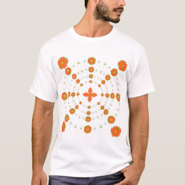 Hübsche Orangen- und Grüngarten-Blume Weihnachten T-Shirt