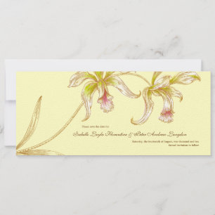 Hübsche Orchideen Save the Date Hochzeitskarte