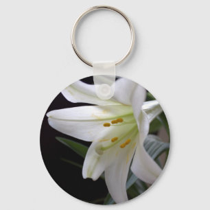 Hübsche Osterlilie-Blume in Schwarz Schlüsselanhänger