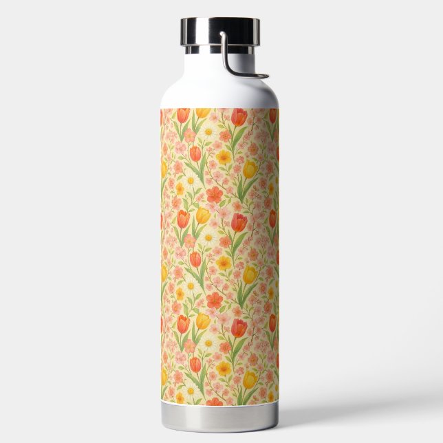 Hübsche Ostern-/Frühling-musterblumen Trinkflasche (links)