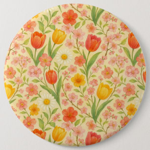 Hübsche Ostern-/Frühlingsblumenmuster Button
