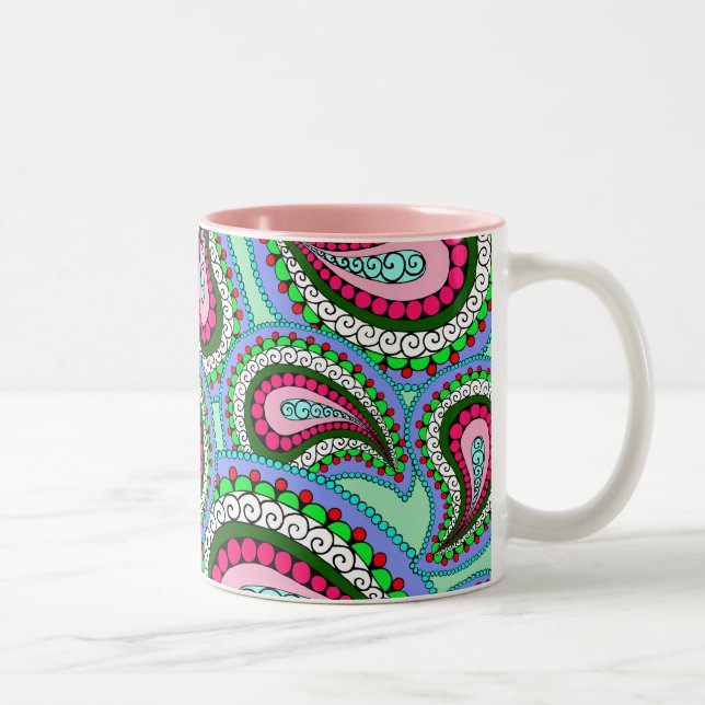 Hübsche Paisley-Tasse Zweifarbige Tasse (Rechts)