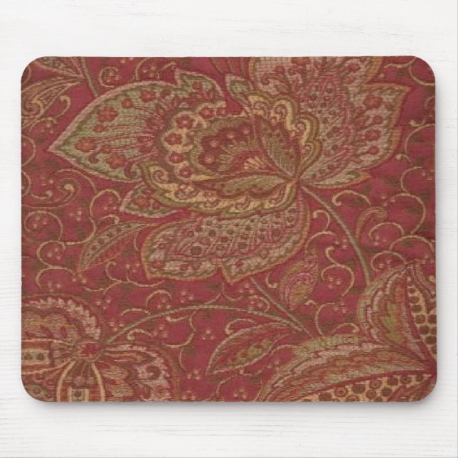 Hübsche Paisley-Wein-Goldolive schattiert Mousepad (Vorne)
