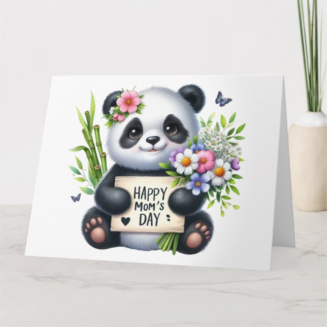 Hübsche Panda Bären Mütter Tageskarte Karte (Vorderseite)