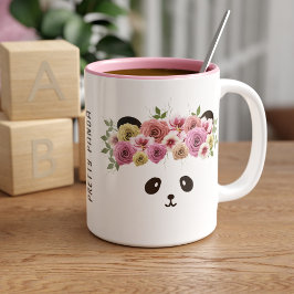 Hübsche Panda Bärenmädchen Niedlich Personalisiert Zweifarbige Tasse