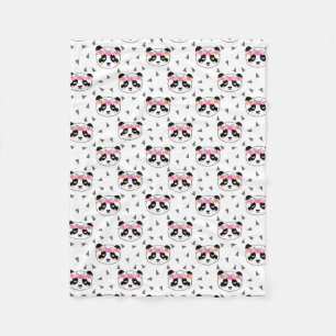 Hübsche Panda-Decke - Mädchenblumenkronenpanda Fleecedecke