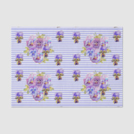 Hübsche Pansy Blume Blumenlavender Streifen Muster Seidenpapier