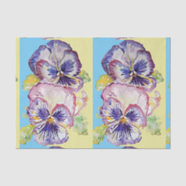 Hübsche Pansy Blume Blumenpastellfarben Blaues Mus Seidenpapier