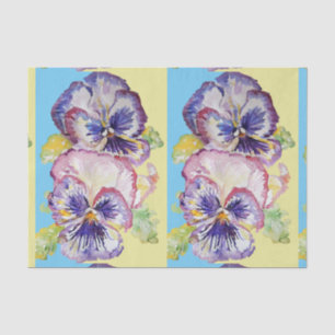 Hübsche Pansy Blume Blumenpastellfarben Blaues Mus Seidenpapier