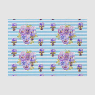 Hübsche Pansy Blume Blumenpastellfarben Blaues Mus Seidenpapier
