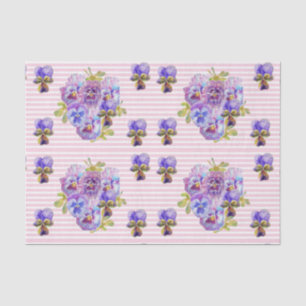 Hübsche Pansy Blume Blumenpastellfarben Pink Muste Seidenpapier