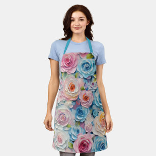 Hübsche Pastel-Aquarellfarben gestrichene Blume Schürze