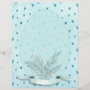Hübsche Pastel Blue Hearts Wasserfarbenstationerie