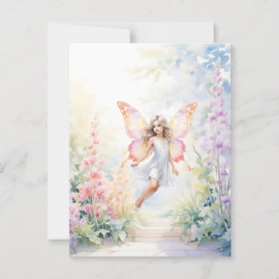 Hübsche Pastel Butterfly Faia im Blumengarten Postkarte