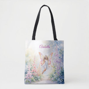 Hübsche Pastel Butterfly Faia im Blumengarten Tasche