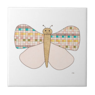 Hübsche Pastel Butterfly Kunst, Dichtung und Musik Fliese
